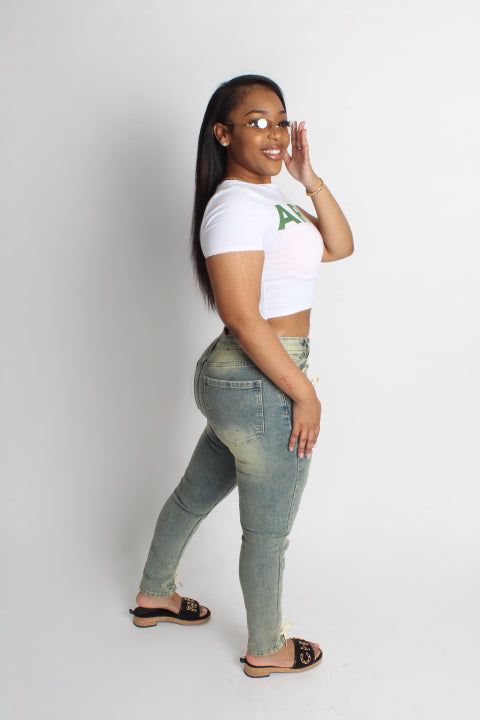 “Army brat” Cropped Tee