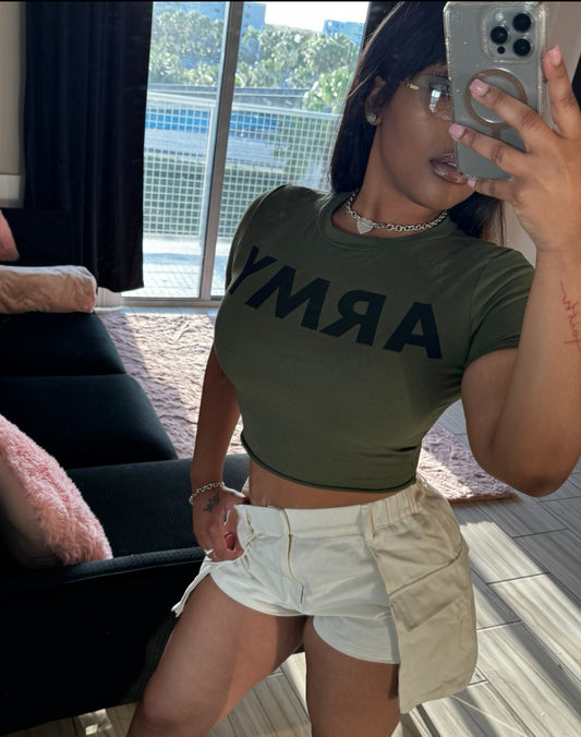 “Army brat” Cropped Tee